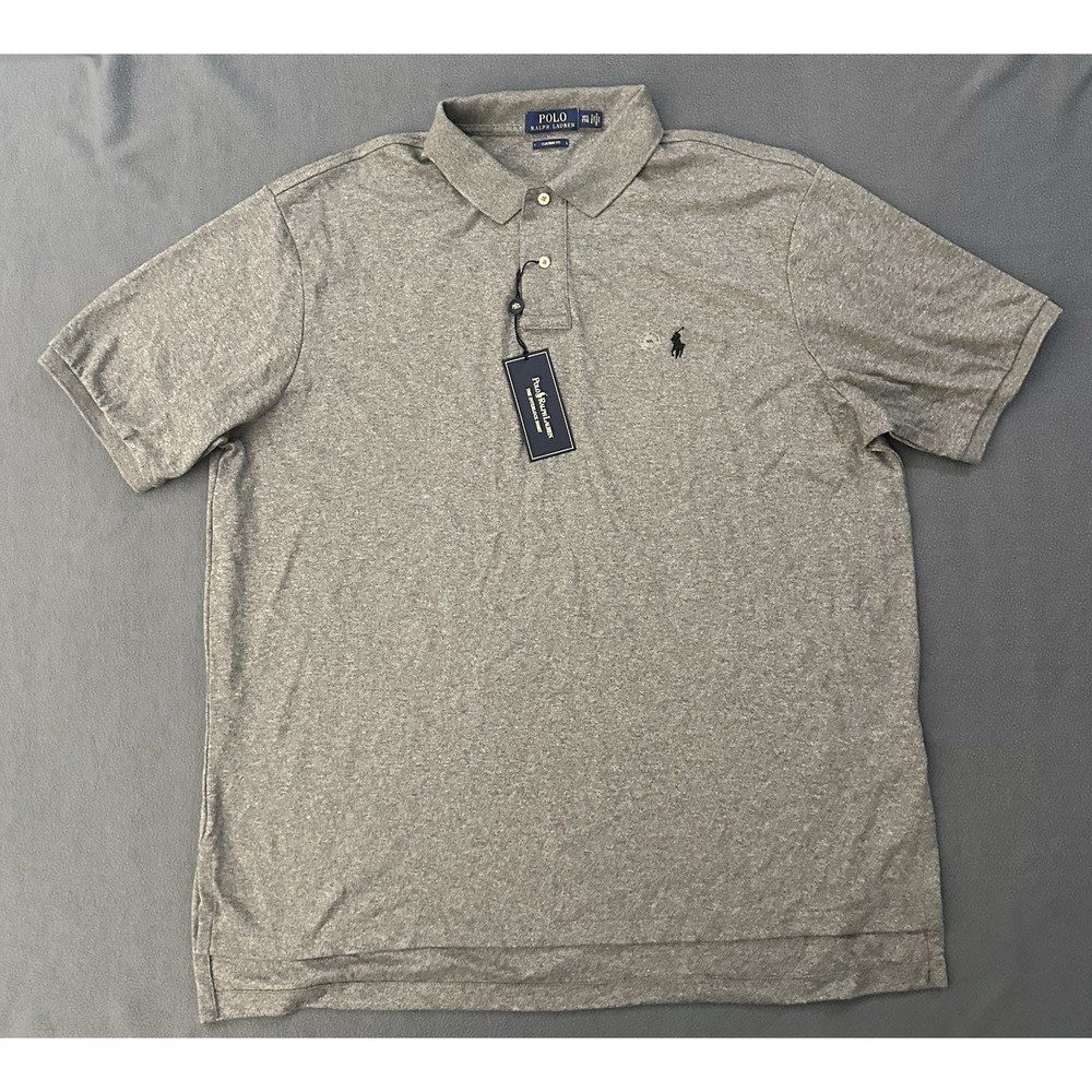 NWT Polo Ralph Lauren Men's Custom Fit Polo Shirt 2XL XXL Gray